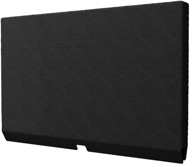 Black fabric cover.