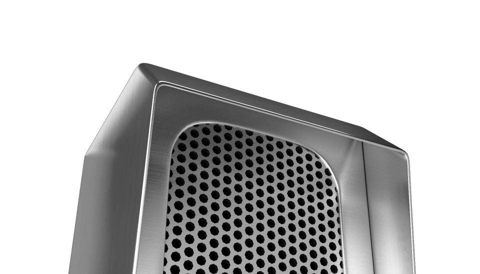 A rustproof sound-wave concert speaker made of stainless steel in Kuwait.