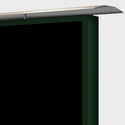 Moss green outdoor TV edge with removable sun cap displayed in a plain white background in Ajman.